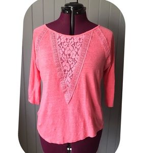 3️⃣ for $10🎉Lauren Conrad Coral Linen Top